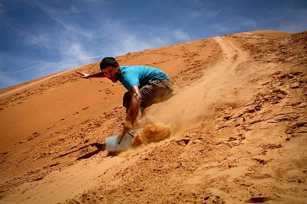 Taboga Dunes Sandboarding from Agadir: Ocean-Facing Desert Boarding & Sunset